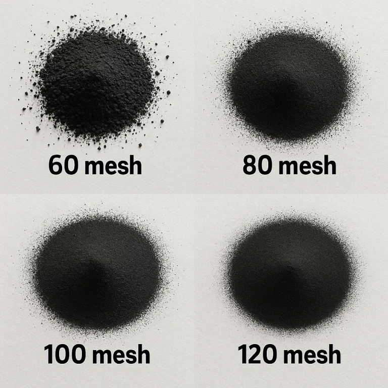 black different mesh dtf powder