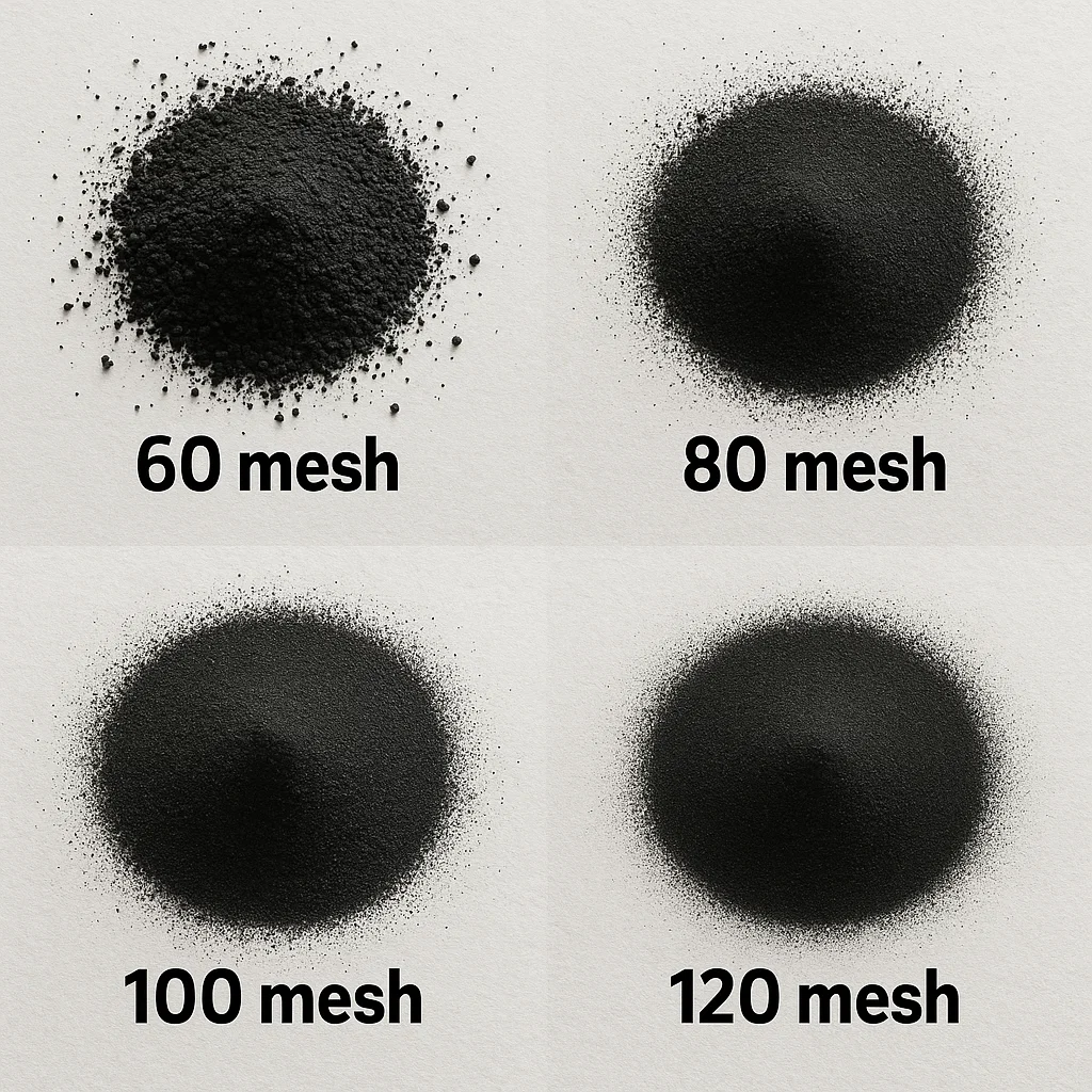 black different mesh dtf powder